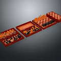 Wooden Chess Set With Storage Box And Classic Chess Pieces On Chessboard