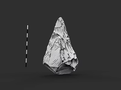 Sculpture Carving with Conical Shape Intricate Surface Texture and Measuring Scale 3d model