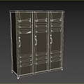 Dark Gray Metal Storage Cabinet with Multiple Drawers and Solid Doors