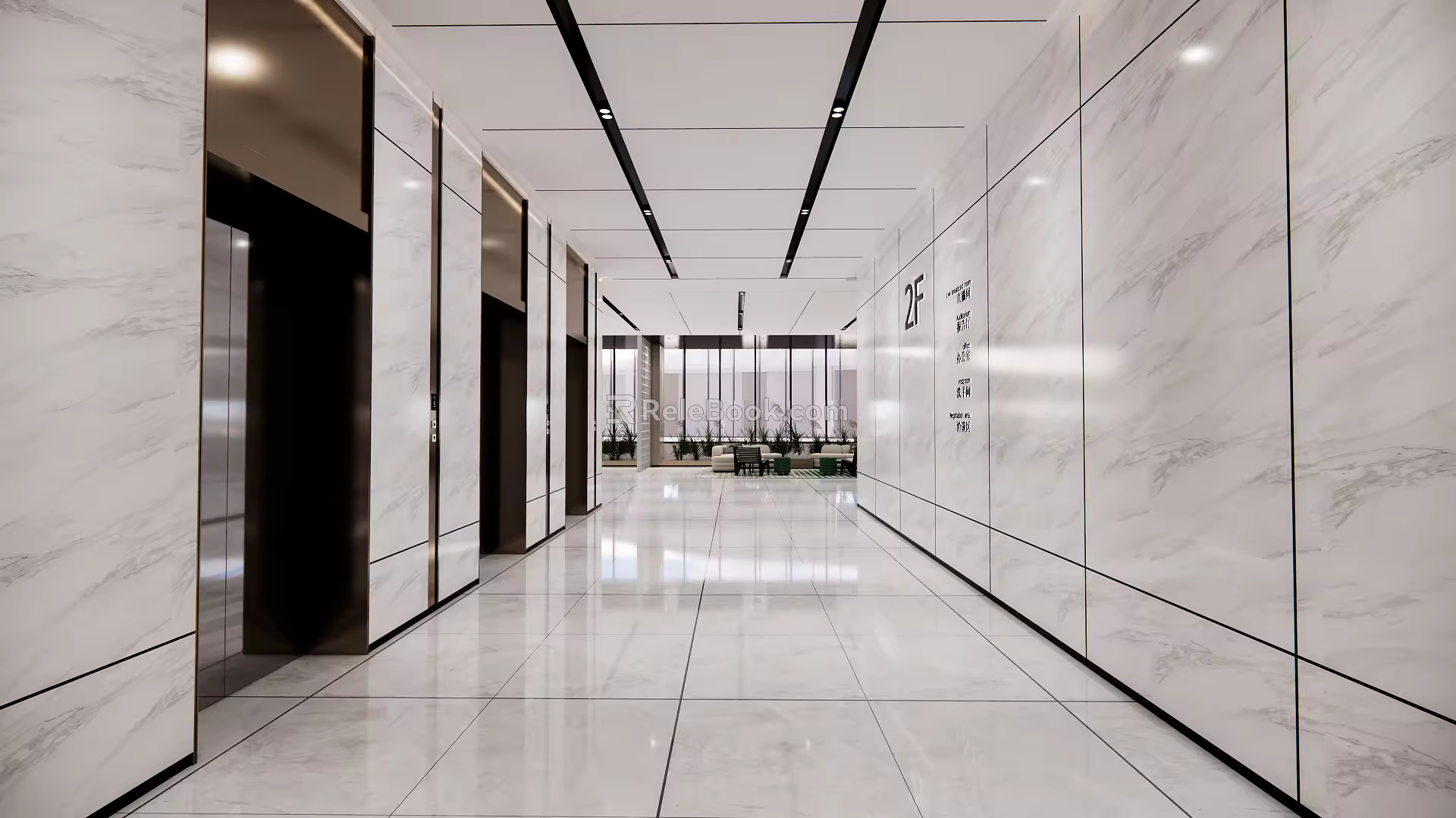 Modern Elevator Hall Elevator Hall Corridor 3d model
