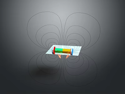 High Performance Industrial Magnetic Testing Equipment with Cylindrical Sensors for Manufacturing Quality Control 3d model