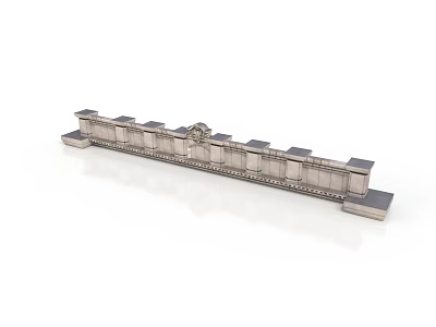 Classical Architectural Colonnade Featuring Symmetrical Structure Decorative Top and Ornate Columns 3d model