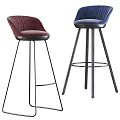 Velvet Upholstered Modern Bar Stools With Sleek Metal Legs And Contemporary Design