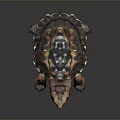Colorful Turtle With Vibrant Red And Black Shell On Dark Background