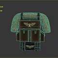 Adventurer Character Backpack With Golden Eagle Emblem Brown Leather Side Sleeves And Wheels