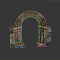 Scenic Stone Archway With Stone Masonry Structure On Gray Background And Reflection 3d model