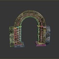 Gate House Stone Gate House Gate Post Stone Gate Post Ruin Gate Post Arch Stone Post Outdoor Articles Realistic 3d model