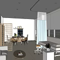 Modern Medical Clinic Interior Design With Sofa Coffee Table Examination Table And Screen