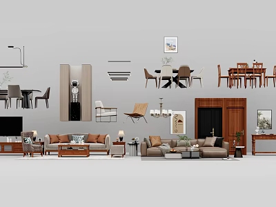 Modern Sofa And Coffee Table Set For Living Room With Comfortable Design And Stylish Look 3d model