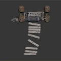 Industrial Mechanical Structure Components With Bricked Towers Metal Framework And Track Slats