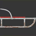 Vintage Sled With Colorful Striped Seat And Shiny Metal Frame Design