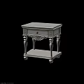 Tech Exhibition Hall Displaying White Ornate Nightstand With Drawer And Intricate Carved Legs