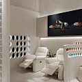 Modern Beauty Salon Interior Design With Glass Counter Wooden Chairs And Illuminated Product Shelves