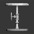 Vintage Industrial Metal Stool Design With Gear Detail Round Seat Base