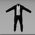 Men's Classic Black Formal Suit with White Shirt and Black Pants Ensemble