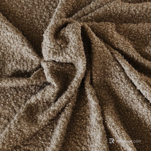 Brown Soft Textured Fabric With Wrinkled Surface And Cozy Material 3d model 