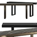 Modern Console Table With Black Marble Top And Sleek Metal Legs For Home Interior Decor