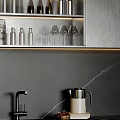 Modern Kitchen Interior Design With Wine Rack Marble Island Counter Cabinets And Chairs