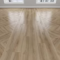 Sleek Natural Light Wood Flooring With Herringbone Pattern And Straight Plank Design