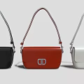 Stylish Black Red White Shoulder Bags Featuring CD Logo Design Details