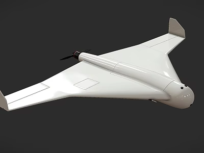 Smart Drone With White Streamlined Body And Triangular Wings Design 3d model