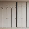 Modern Minimalist White Wardrobe With Double Doors And Arched Design