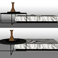 Modern Coffee Table Side Table Low Table Round Table Round Coffee Table Marble Coffee Table Ornaments Tea Set 3d model