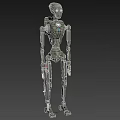 Mechanical Robot Character With Metallic Body Jointed Limbs And Round Head 3d model