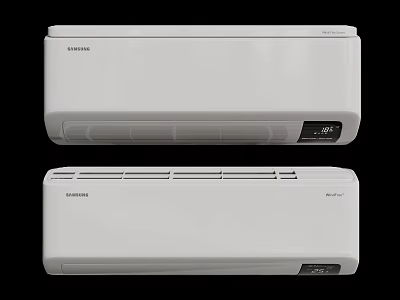 Samsung White Air Conditioner Wall Mounted Design With Digital Display And Cooling Features 3d model