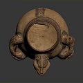 Hand Carved Traditional Pottery Sculpture With Human Like Legs And Intricate Patterns