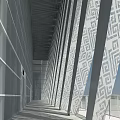 Modern Stadium Architectural Design With Geometric White Exterior And Steps Plaza