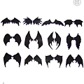 Various Black Wing Shapes For Craft And Decoration Projects 3d model