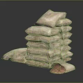 Stacked Daily Living Sacks Made Of Natural Material With Open Pouch Showing Grain