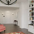 Modern Dining Living Room Interior Design With White Cabinets Gold Handles Dining Table And Chairs
