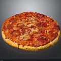 Delicious Round Pizza With Golden Crust Melted Cheese And Rich Tomato Sauce Topping
