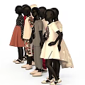 Various Stylish Clothes with Colorful Patterns and Designs Worn by Models