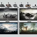 Modern projection curtain projection curtain projector 3d model