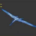 Realistic Prehistoric Pterosaur Animal With Outstretched Wings And Long Beak Flying Model