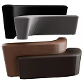 Leather Sectional Sofa In Modern Design With Multiple Color Choices And Curved Arms