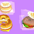 Bagel Boy Sliced Bagel Sandwiches In Transparent Plastic Containers With Lettuce Tomato