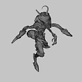 Green Alien Like Fantasy Creature Game Movie Character With Antennae And Claws
