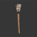 Household Mop With Cloth Wrapped Head And Wooden Handle For Daily Cleaning