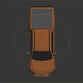Orange Modern Pickup Truck With Sleek Body Black Roof Strip And Silver Wheels