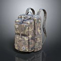 Camouflage Backpack With Multiple Straps Pockets And Durable Functional Design 3d model