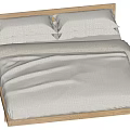 Log Wind Double Bed 3d model