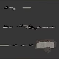 Rough Textured Broken Gray Concrete Structures With Damaged Edges For Scene Construction Elements