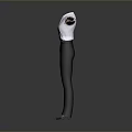 Man With Arms Outstretched In White Shirt Black Pants Black Shoes On Gray Background