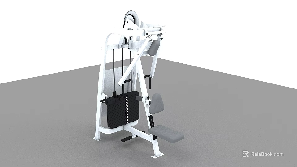 Multi Functional Strength Training Fitness Equipment With Adjustable Seat And Weight Stack 3d model 