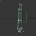 Green Aerial Bomb Weapon with Cylindrical Body Tail Fins and Nose Cone 3d model
