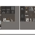 Modern Bookcase Interior Design With Layered Shelves Books Decorations And Lighting